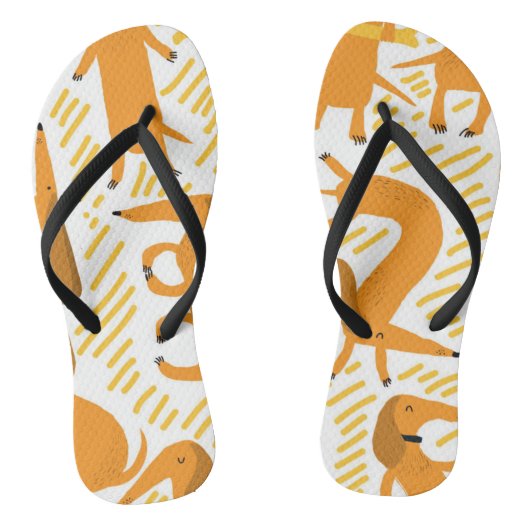 Yoga Dawg Dachshund Flip Flop Beach Sandals (Voetbed)