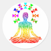 Yoga Day Graphics Ronde Sticker (Voorkant)