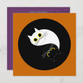 YOGA DAY STUDIOUITNODIGING - Funny Cat Kaart (Voorkant / Achterkant)