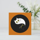 YOGA DAY STUDIOUITNODIGING - Funny Cat Kaart (Staand voorkant)