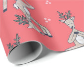 Yoga Deer kerstinpakpapier Cadeaupapier (Rol Hoek)