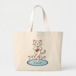 Yoga del gato de Lindo Grote Tote Bag