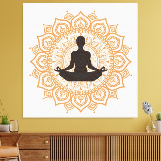 yoga (dhyana mudra) canvas afdruk (Insitu (Woonkamer))