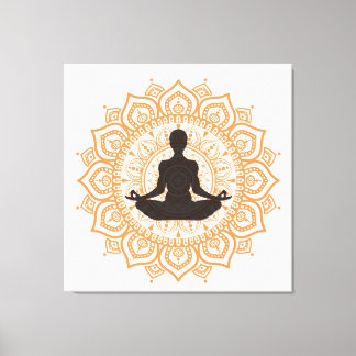 yoga (dhyana mudra) canvas afdruk