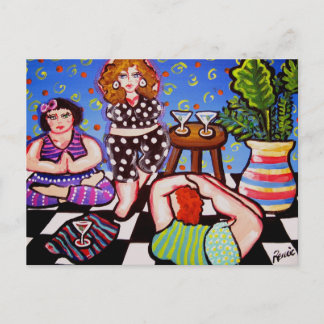 Yoga Divas met Martinis Briefkaart