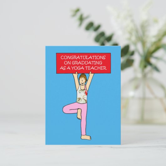 Yoga Docent Afstuderen van harte gefeliciteerd Briefkaart (Staand voorkant)