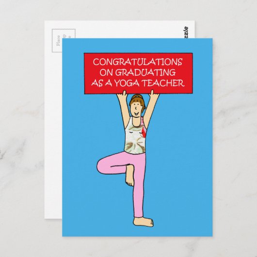 Yoga Docent Afstuderen van harte gefeliciteerd Briefkaart (Voorkant / Achterkant)