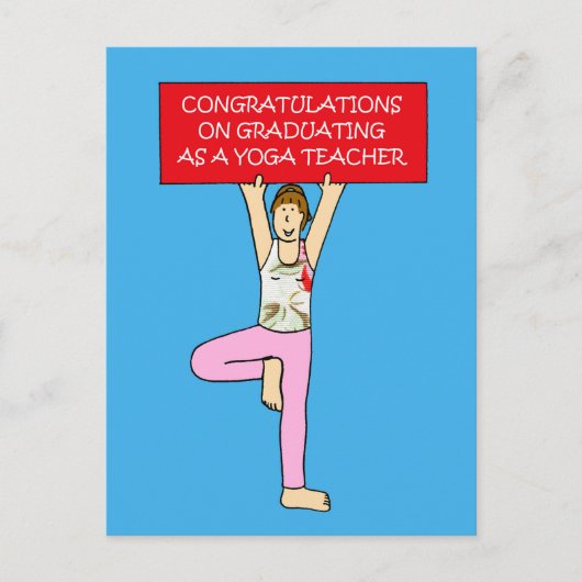 Yoga Docent Afstuderen van harte gefeliciteerd Briefkaart (Voorkant)