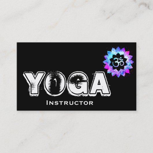 ** Yoga Docent Instructeur Lotus OM Mandala Visitekaartje (Voorkant)