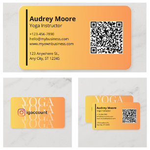 Yoga Docent Yoga Instructeur Yoga Studio QR-code Visitekaartje