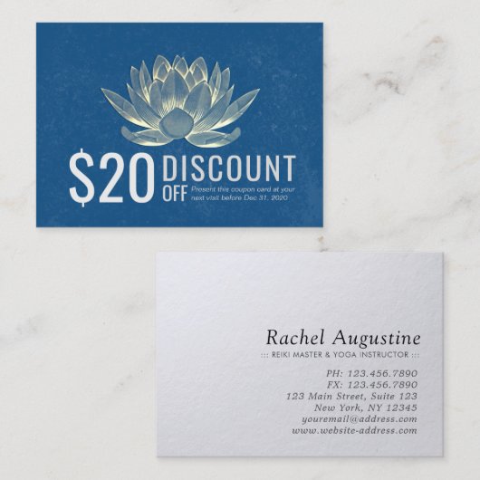 YOGA-doctoraatskorting Coupon Lotus (Voorkant / Achterkant)