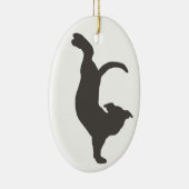 Yoga Dog Pitbull Silhouette Keramisch Ornament (Rechts)
