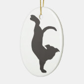 Yoga Dog Pitbull Silhouette Keramisch Ornament (Links)