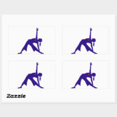 Yoga Driehoek Pose Silhouet Met Hart Rechthoekige Sticker (Vel)