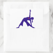 Yoga Driehoek Pose Silhouet Met Hart Rechthoekige Sticker (Tas)