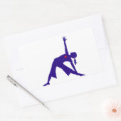 Yoga Driehoek Pose Silhouet Met Hart Rechthoekige Sticker (Envelop)