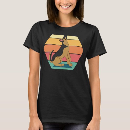 Yoga Duitse Herder Hond Pose T-shirt (Voorkant)