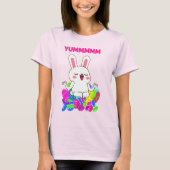 Yoga Easter bunny meditate yum jelly beans snoep T T-shirt (Voorkant)