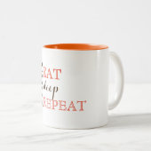 Yoga, Eat, Slaap, Herhaal Tweekleurige Koffiemok (Voorkant rechts)