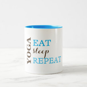 Yoga, Eet, Slaap, Herhaal Tweekleurige Koffiemok
