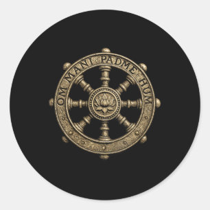 Yoga Elegante Lotus Bloem Spiritueel Dharma Wiel S Ronde Sticker