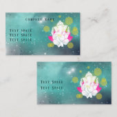 Yoga Elephant Blauwgroen Waterverf Visitekaartje (Voorkant / Achterkant)