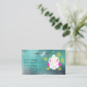 Yoga Elephant Blauwgroen Waterverf Visitekaartje (Staand voorkant)