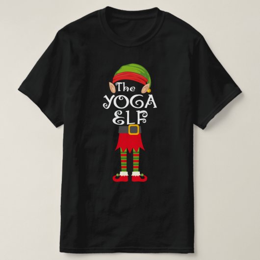 yoga elf familie die kerstmis bij elkaar past t-shirt (Design voorkant)