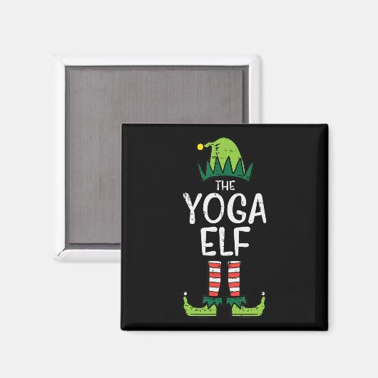 Yoga Elf Xmas PJ's die met kerstpyjama's overeenko Magneet (Voorkant / Achterkant)