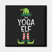 Yoga Elf Xmas PJ's die met kerstpyjama's overeenko Magneet (Voorkant)