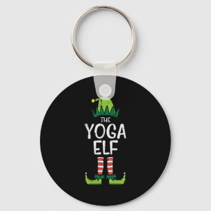 Yoga Elf Xmas PJ's die met kerstpyjama's overeenko Sleutelhanger