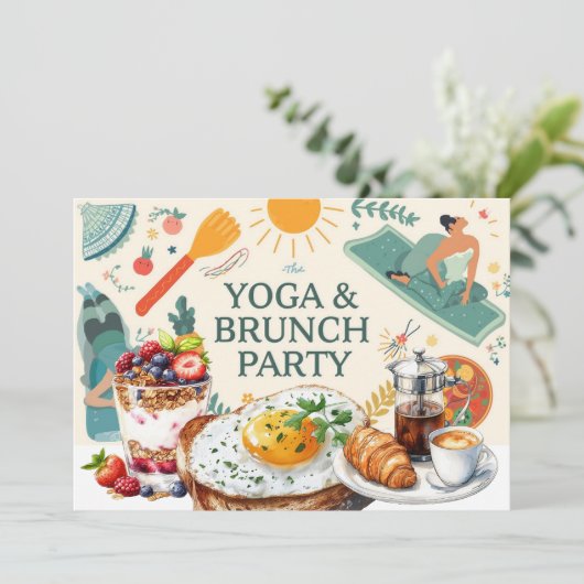 Yoga en brunch kaart (Staand voorkant)
