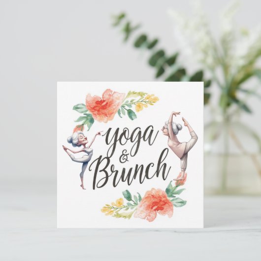 Yoga en brunch kaart (Staand voorkant)