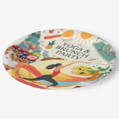 Yoga en brunch papieren bordje (Gekanteld)