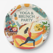 Yoga en brunch papieren bordje (Voorkant)