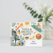 Yoga en brunch uitnodiging (Staand voorkant)