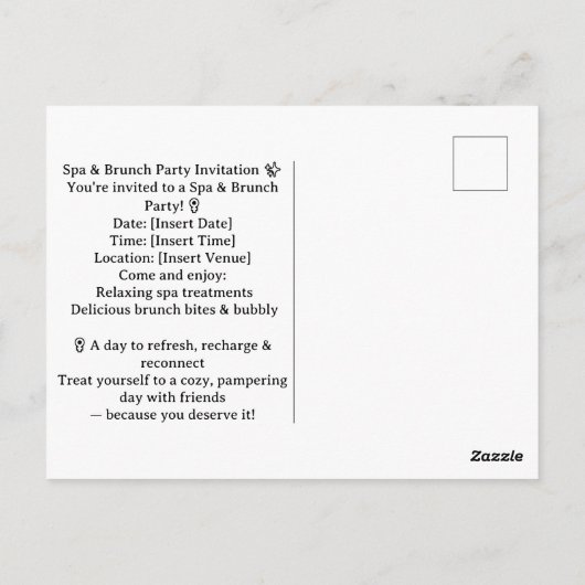 Yoga en brunch uitnodiging (Achterkant)