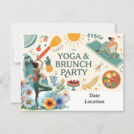 Yoga en brunch uitnodiging