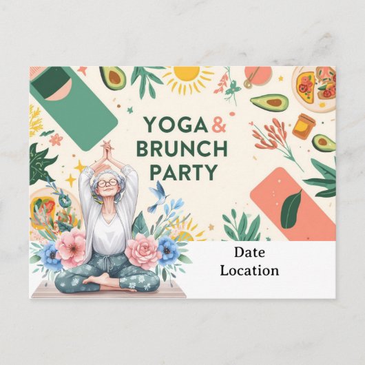 Yoga en brunch uitnodiging (Voorkant)