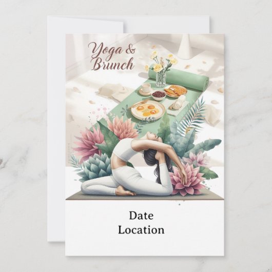 Yoga en brunch uitnodiging (Voorkant)