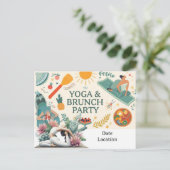 Yoga en brunch uitnodiging (Staand voorkant)