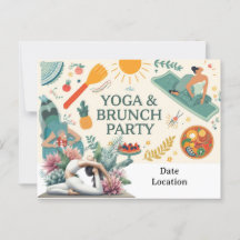 Yoga en brunch uitnodiging