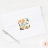 Yoga en brunch vierkante sticker (Envelop)
