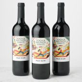 Yoga en brunch wijn etiket (Flessen)