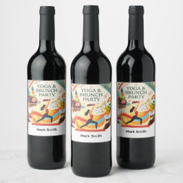 Yoga en brunch wijn etiket