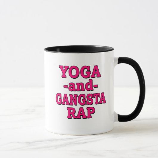 Yoga en Gangsta Rap grappige koffie-mok Mok (Rechts)