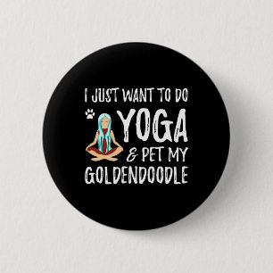 Yoga en Goldendoodle voor grappige hond Moeder voo Ronde Button 5,7 Cm