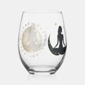 YOGA en gouden sterrenkunde patroon Wijnglas Zonder Voet (Voorkant)
