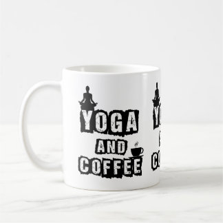 Yoga en koffie grappige wellnessliefhebber citaat koffiemok