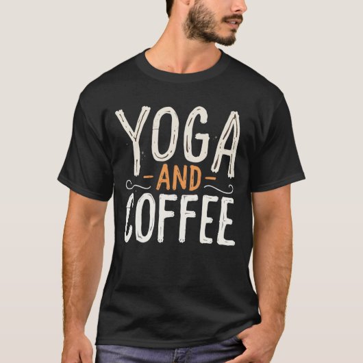 Yoga en koffie t-shirt (Voorkant)